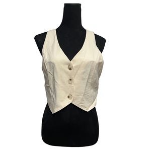 Elodie Crop Linen Vest